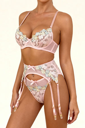 Dahlia - Ensemble Trois Pièces Rose