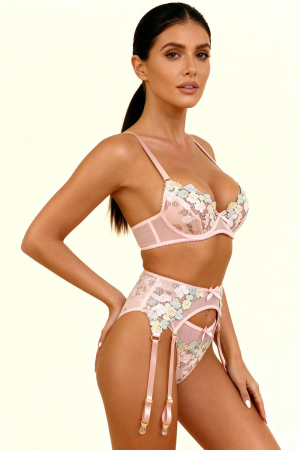 Dahlia - Ensemble Trois Pièces Rose