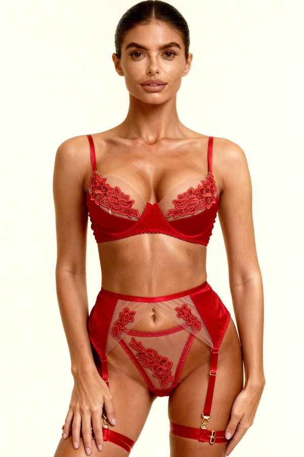 Talia - Ensemble Trois Pièces Rouge